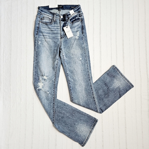 Judy Blue High Rise Bootcut Jeans Size 1/25 Slight Distressing Work Or Play NWT - Picture 5 of 15